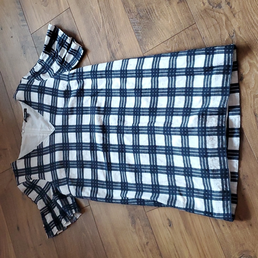 Madewell Bell-Sleeve Dress in Leighton Plaid